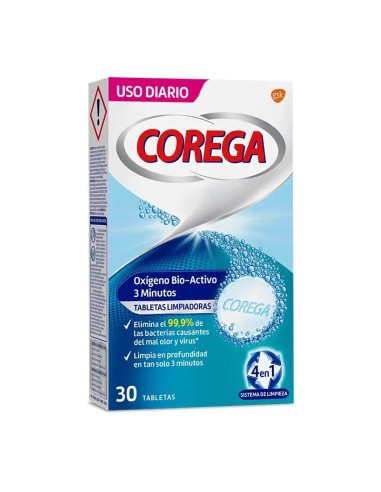 Corega Oxigeno Biactivo, 30 Tabletas