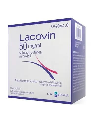 Lacovin 50 mg/ ml Minoxidil Solución Cutánea 4 Frascos x 60 ml