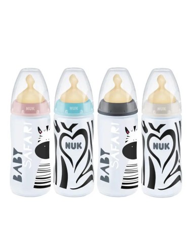 NUK Biberón Baby Safari 0-6 M Latex, 1 unidad