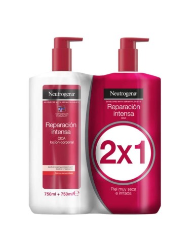 Neutrogena, Crema Hidratante Corporal Reparación Intensa, Fórmula Noruega,  Para Pieles Muy Secas Pack De 2 X 750 Ml C/U