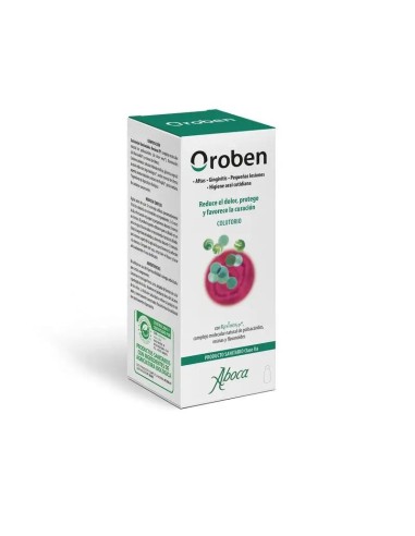 Aboca Oroben Aftagen Colutorio Enjuague Bucal, Higiene Oral, Aftas, Gingivitis, Protege E Hidrata Encías Y Boca, 150 ml