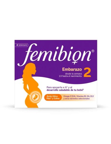 Femibion 2 Embarazo con Ácido fólico y Vitaminas, 28 comprimidos