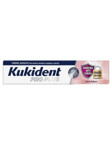 Kukident Pro Plus Barrera Anticomida Sin Sabor, 40 Gr