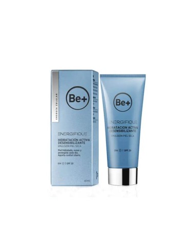 Be+ Energifique Hidratación Activa Desensibilizante SPF 20 Emulsión Piel Seca 40 ml