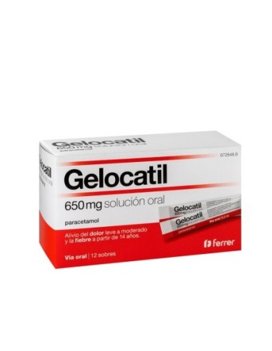 Gelocatil 650 mg solución oral 12 sobres Paracetamol